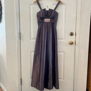 Jessica McClintock Woman's Grey Lined Prom, Event , Party Maxi Dress Sz 4